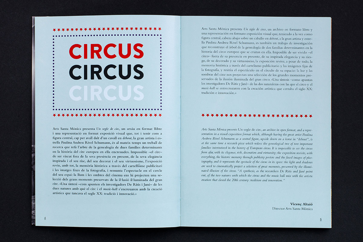 A century of circus, book and editorial design