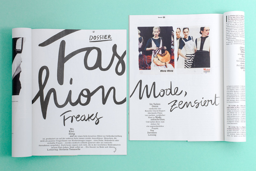 Missy magazine, hand painted typographic illustration.